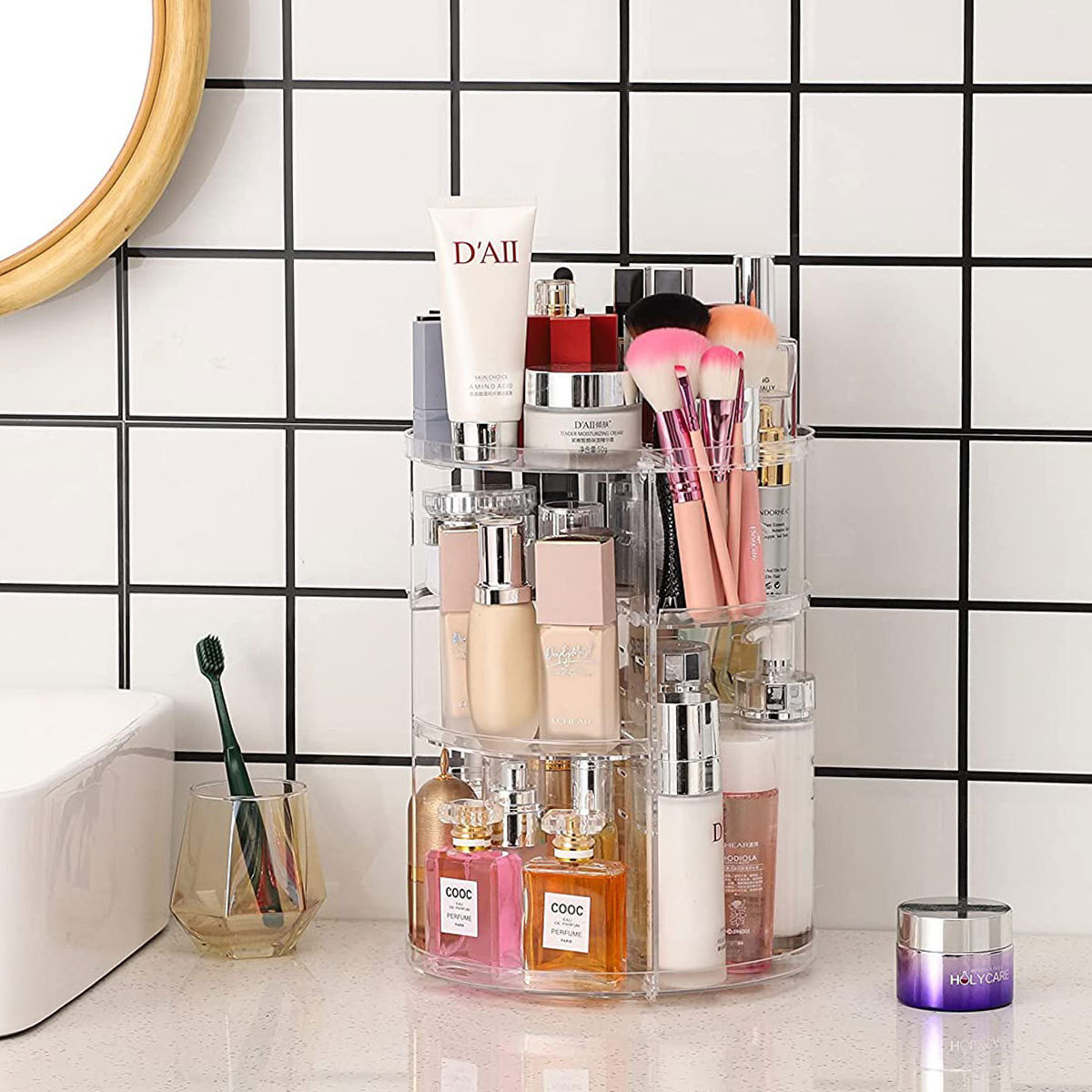 Home Edit Bathroom Storage - Portacosmetici Girevole a 360 Gradi (con