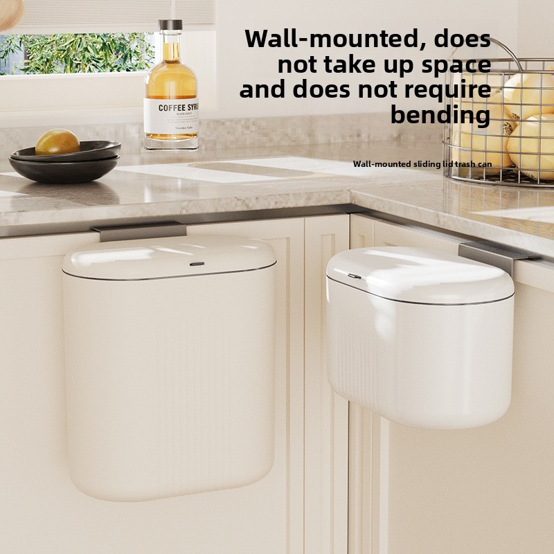 Home Essentials Bathroom Storage - Pattumiera grande con apertura scorrevole a