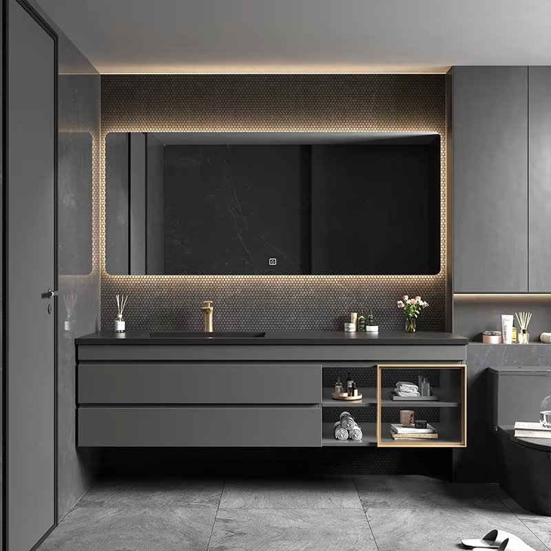 Home Bathroom Vanity Combo - Mobile Bagno Classico Nordico con Specchio,