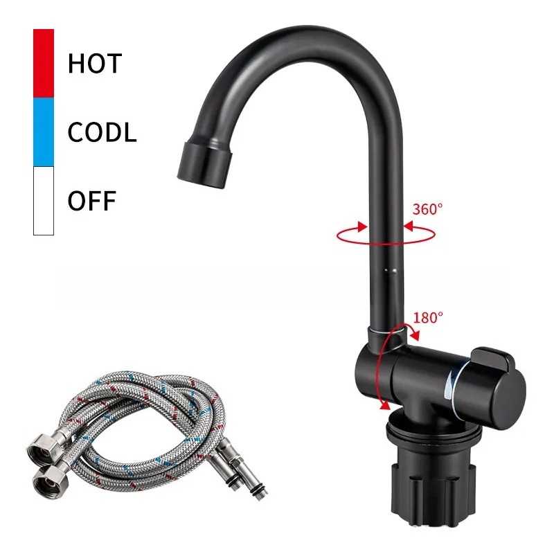 Rubinetto Nero Pieghevole per  - Basin Mixer Tap recensione e prezzo